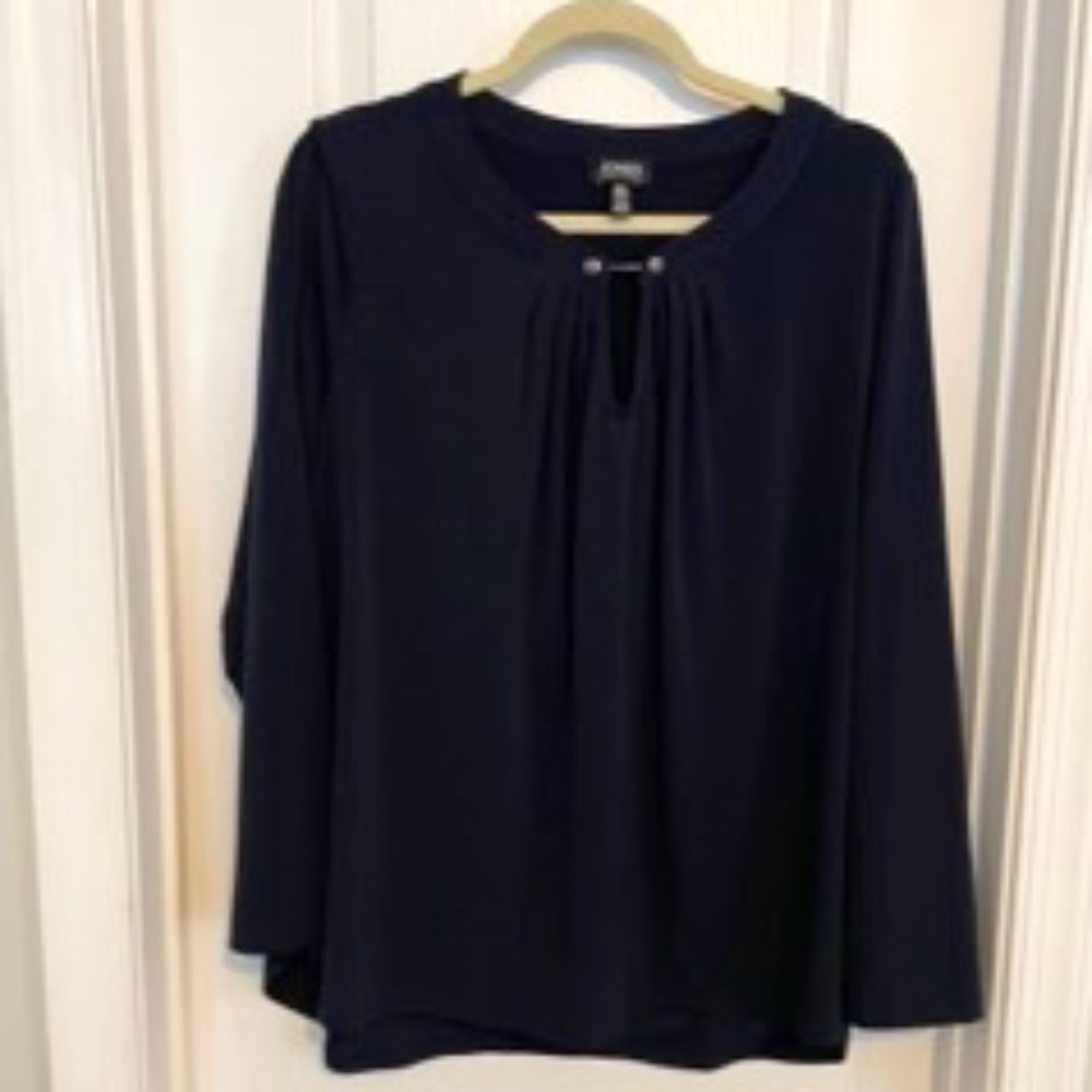 Jones New York- Navy Flowy Top